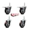 Service Caster 35 Inch Maroon Polyurethane Swivel 34 Inch Threaded Stem Caster Set 2 Total Lock Brakes SCC-TSTTL20S3514-PPUB-MRN-34212-2-S2 - alternate 3
